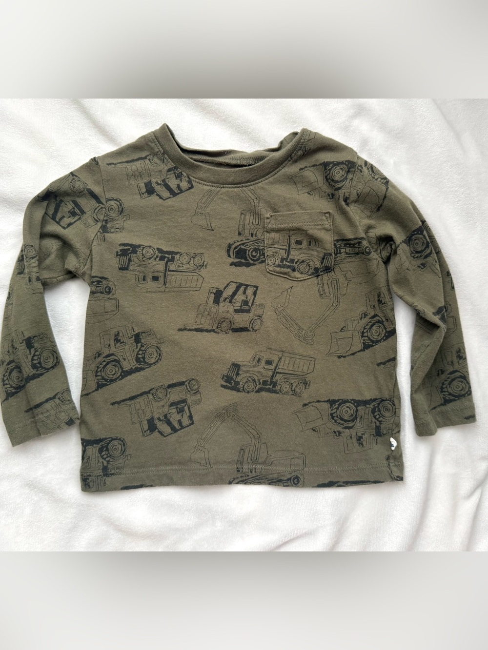 Baby Gap Boys Construction Vehicle Long Sleeve Shirt Size 2T